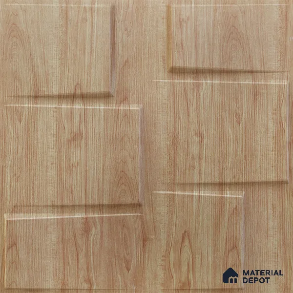Beige Stream PVC Matte Finish 3D Wall Panel | 20 in x 20 in | Beech Wood - 15 mm | Suitable for Dining, Feature Wall & TV Unit | Width is Subjected to 5% Variation