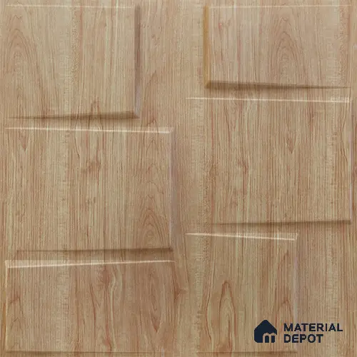 Beige Stream PVC Matte Finish 3D Wall Panel | 20 in x 20 in | Beech Wood - 15 mm | Suitable for Dining, Feature Wall & TV Unit | Width is Subjected to 5% Variation