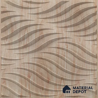 Beige Swirl PVC Matte Finish 3D Wall Panel | 20 in x 20 in | Beech Wood - 15 mm | Suitable for Dining, Feature Wall & TV Unit | Width is Subjected to 5% Variation