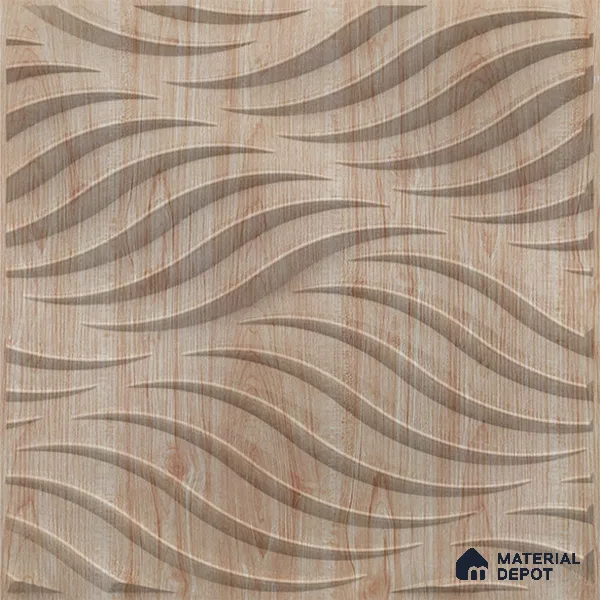 Beige Swirl PVC Matte Finish 3D Wall Panel | 20 in x 20 in | Beech Wood - 15 mm | Suitable for Dining, Feature Wall & TV Unit | Width is Subjected to 5% Variation