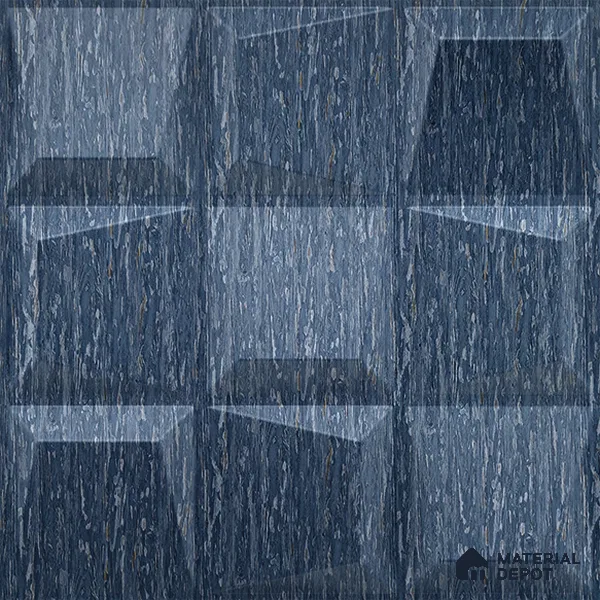 Blue Cubical PVC Matte Finish 3D Wall Panel | 20 in x 20 in | Electric Blue - 15 mm | Suitable for Dining, Feature Wall & TV Unit | Width is Subjected to 5% Variation