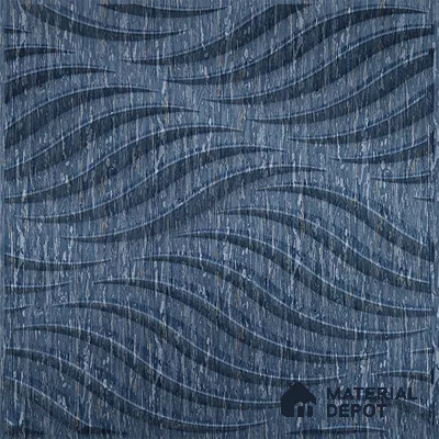 Blue Swirl PVC Matte Finish 3D Wall Panel | 20 in x 20 in | Electric Blue - 15 mm | Suitable for Dining, Feature Wall & TV Unit | Width is Subjected to 5% Variation
