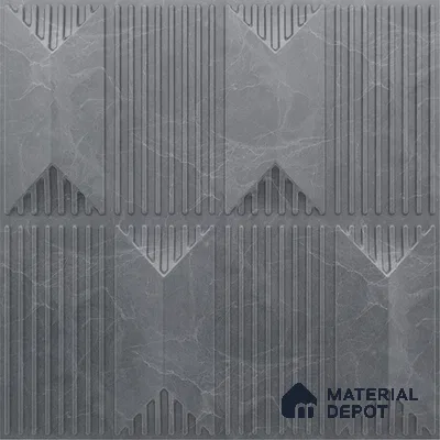 Grey Artisan PVC Matte Finish 3D Wall Panel | 20 in x 20 in | Gray Marble - 15 mm | Suitable for Dining, Feature Wall & TV Unit | Width is Subjected to 5% Variation