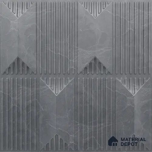 Grey Artisan PVC Matte Finish 3D Wall Panel | 20 in x 20 in | Gray Marble - 15 mm | Suitable for Dining, Feature Wall & TV Unit | Width is Subjected to 5% Variation