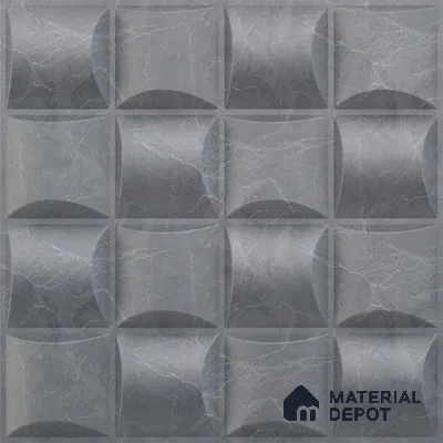 Grey Block PVC Matte Finish 3D Wall Panel | 20 in x 20 in | Gray Marble - 15 mm | Suitable for Dining, Feature Wall & TV Unit | Width is Subjected to 5% Variation