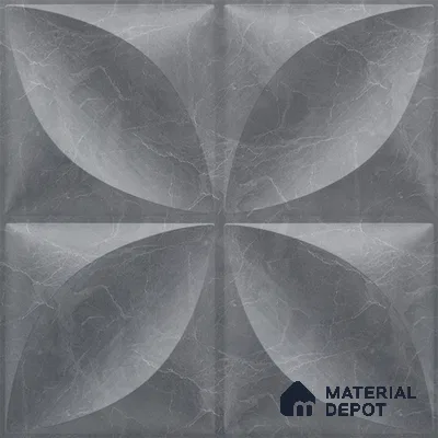 Grey Butterfly PVC Matte Finish 3D Wall Panel | 20 in x 20 in | Gray Marble - 15 mm | Suitable for Dining, Feature Wall & TV Unit | Width is Subjected to 5% Variation