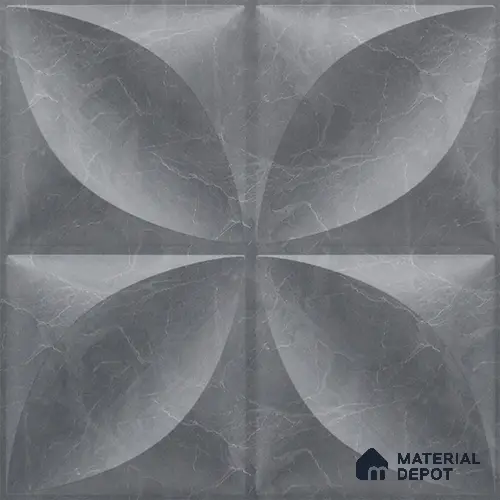 Grey Butterfly PVC Matte Finish 3D Wall Panel | 20 in x 20 in | Gray Marble - 15 mm | Suitable for Dining, Feature Wall & TV Unit | Width is Subjected to 5% Variation