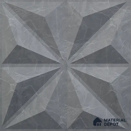 Grey Crystal PVC Matte Finish 3D Wall Panel | 20 in x 20 in | Gray Marble - 15 mm | Suitable for Dining, Feature Wall & TV Unit | Width is Subjected to 5% Variation
