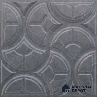 Grey Luna PVC Matte Finish 3D Wall Panel | 20 in x 20 in | Gray Marble - 15 mm | Suitable for Dining, Feature Wall & TV Unit | Width is Subjected to 5% Variation