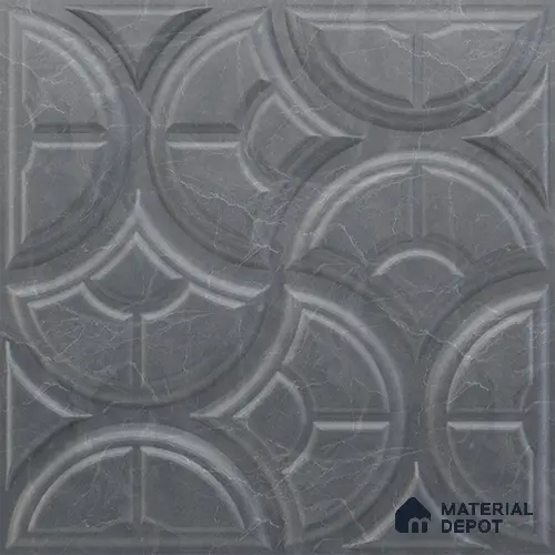 Grey Luna PVC Matte Finish 3D Wall Panel | 20 in x 20 in | Gray Marble - 15 mm | Suitable for Dining, Feature Wall & TV Unit | Width is Subjected to 5% Variation