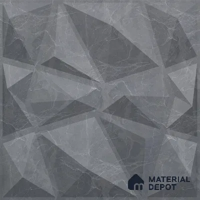 Grey Stone PVC Matte Finish 3D Wall Panel | 20 in x 20 in | Gray Marble - 15 mm | Suitable for Dining, Feature Wall & TV Unit | Width is Subjected to 5% Variation