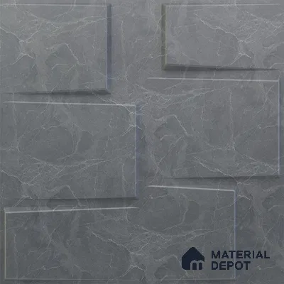 Grey Stream PVC Matte Finish 3D Wall Panel | 20 in x 20 in | Gray Marble - 15 mm | Suitable for Dining, Feature Wall & TV Unit | Width is Subjected to 5% Variation