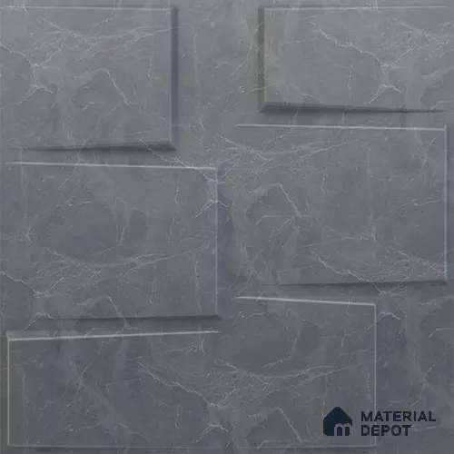 Grey Stream PVC Matte Finish 3D Wall Panel | 20 in x 20 in | Gray Marble - 15 mm | Suitable for Dining, Feature Wall & TV Unit | Width is Subjected to 5% Variation