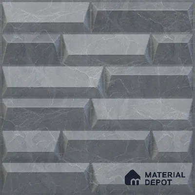 Grey Vault PVC Matte Finish 3D Wall Panel | 20 in x 20 in | Gray Marble - 15 mm | Suitable for Dining, Feature Wall & TV Unit | Width is Subjected to 5% Variation
