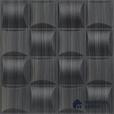 Grey Block PVC Matte Finish 3D Wall Panel | 20 in x 20 in | Gray Pine Wood - 15 mm | Suitable for Dining, Feature Wall & TV Unit | Width is Subjected to 5% Variation