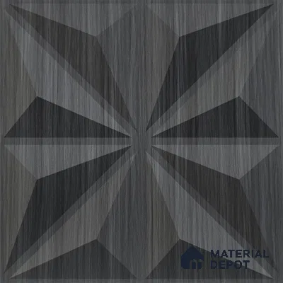 Grey Crystal PVC Matte Finish 3D Wall Panel | 20 in x 20 in | Gray Pine Wood - 15 mm | Suitable for Dining, Feature Wall & TV Unit | Width is Subjected to 5% Variation