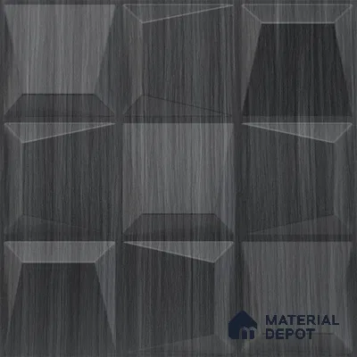 Grey Cubical PVC Matte Finish 3D Wall Panel | 20 in x 20 in | Gray Pine Wood - 15 mm | Suitable for Dining, Feature Wall & TV Unit | Width is Subjected to 5% Variation