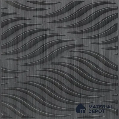 Grey Swirl PVC Matte Finish 3D Wall Panel | 20 in x 20 in | Gray Pine Wood - 15 mm | Suitable for Dining, Feature Wall & TV Unit | Width is Subjected to 5% Variation