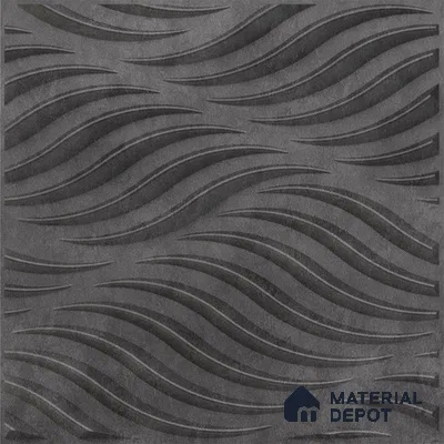 Grey Swirl PVC Matte Finish 3D Wall Panel | 20 in x 20 in | Nexa Gray - 15 mm | Suitable for Dining, Feature Wall & TV Unit | Width is Subjected to 5% Variation