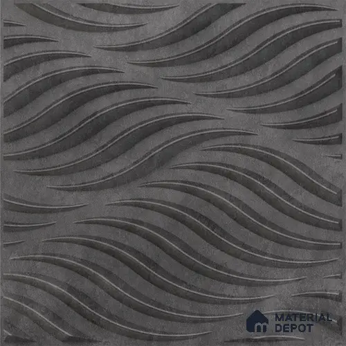 Grey Swirl PVC Matte Finish 3D Wall Panel | 20 in x 20 in | Nexa Gray - 15 mm | Suitable for Dining, Feature Wall & TV Unit | Width is Subjected to 5% Variation