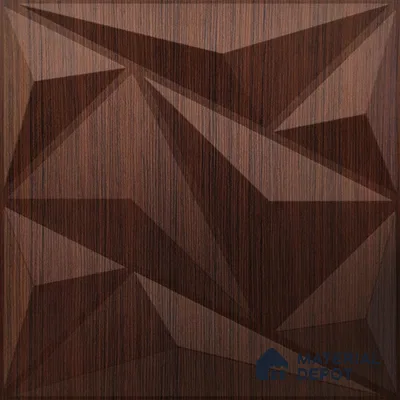 Brown Alps PVC Matte Finish 3D Wall Panel | 20 in x 20 in | Walnut Wood - 15 mm | Suitable for Dining, Feature Wall & TV Unit | Width is Subjected to 5% Variation