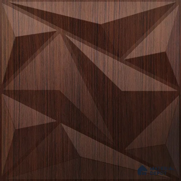 Brown Alps PVC Matte Finish 3D Wall Panel | 20 in x 20 in | Walnut Wood - 15 mm | Suitable for Dining, Feature Wall & TV Unit | Width is Subjected to 5% Variation