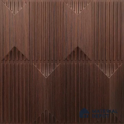 Brown Artisan PVC Matte Finish 3D Wall Panel | 20 in x 20 in | Walnut Wood - 15 mm | Suitable for Dining, Feature Wall & TV Unit | Width is Subjected to 5% Variation
