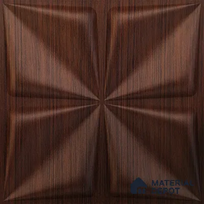 Brown Bloom PVC Matte Finish 3D Wall Panel | 20 in x 20 in | Walnut Wood - 15 mm | Suitable for Dining, Feature Wall & TV Unit | Width is Subjected to 5% Variation