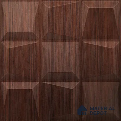 Brown Cubical PVC Matte Finish 3D Wall Panel | 20 in x 20 in | Walnut Wood - 15 mm | Suitable for Dining, Feature Wall & TV Unit | Width is Subjected to 5% Variation