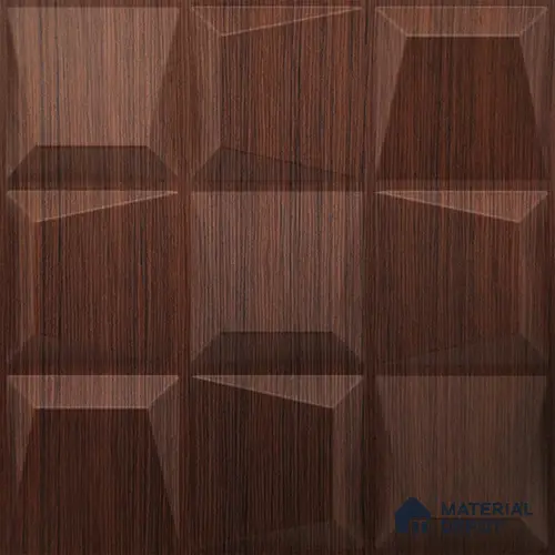 Brown Cubical PVC Matte Finish 3D Wall Panel | 20 in x 20 in | Walnut Wood - 15 mm | Suitable for Dining, Feature Wall & TV Unit | Width is Subjected to 5% Variation