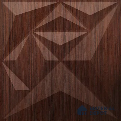 Brown Diamond PVC Matte Finish 3D Wall Panel | 20 in x 20 in | Walnut Wood - 15 mm | Suitable for Dining, Feature Wall & TV Unit | Width is Subjected to 5% Variation