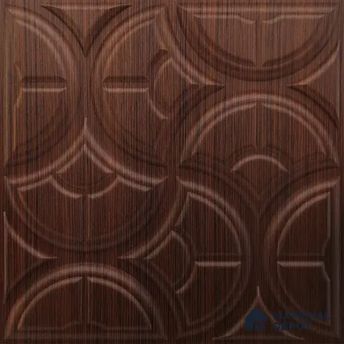 Brown Luna PVC Matte Finish 3D Wall Panel | 20 in x 20 in | Walnut Wood - 15 mm | Suitable for Dining, Feature Wall & TV Unit | Width is Subjected to 5% Variation