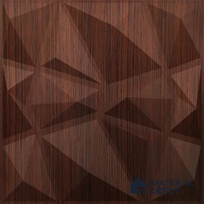 Brown Stone PVC Matte Finish 3D Wall Panel | 20 in x 20 in | Walnut Wood - 15 mm | Suitable for Dining, Feature Wall & TV Unit | Width is Subjected to 5% Variation