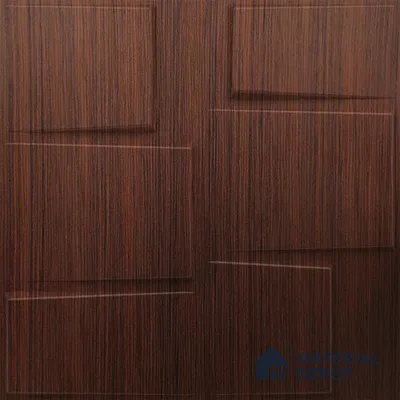 Brown Stream PVC Matte Finish 3D Wall Panel | 20 in x 20 in | Walnut Wood - 15 mm | Suitable for Dining, Feature Wall & TV Unit | Width is Subjected to 5% Variation
