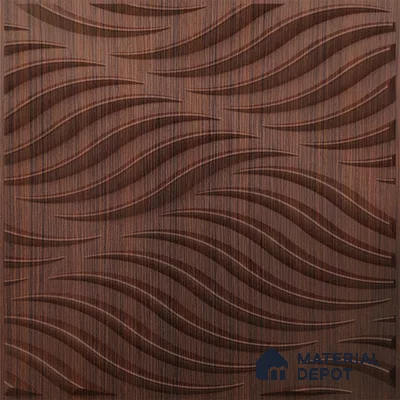 Brown Swirl PVC Matte Finish 3D Wall Panel | 20 in x 20 in | Walnut Wood - 15 mm | Suitable for Dining, Feature Wall & TV Unit | Width is Subjected to 5% Variation