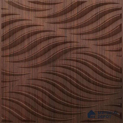 Brown Swirl PVC Matte Finish 3D Wall Panel | 20 in x 20 in | Walnut Wood - 15 mm | Suitable for Dining, Feature Wall & TV Unit | Width is Subjected to 5% Variation