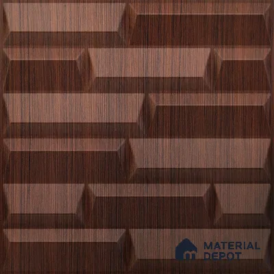 Brown Vault PVC Matte Finish 3D Wall Panel | 20 in x 20 in | Walnut Wood - 15 mm | Suitable for Dining, Feature Wall & TV Unit | Width is Subjected to 5% Variation