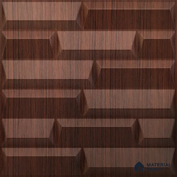 Brown Vault PVC Matte Finish 3D Wall Panel | 20 in x 20 in | Walnut Wood - 15 mm | Suitable for Dining, Feature Wall & TV Unit | Width is Subjected to 5% Variation