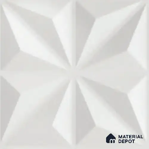 White Crystal PVC Matte Finish 3D Wall Panel | 20 in x 20 in | Crystal White - 15 mm | Suitable for Dining, Feature Wall & TV Unit | Width is Subjected to 5% Variation
