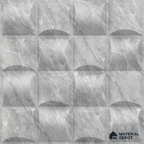 White Block PVC Matte Finish 3D Wall Panel | 20 in x 20 in | White Marble - 15 mm | Suitable for Dining, Feature Wall & TV Unit | Width is Subjected to 5% Variation