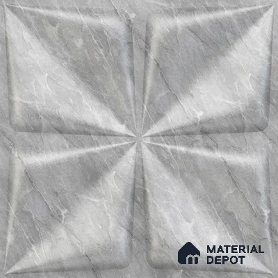 White Bloom PVC Matte Finish 3D Wall Panel | 20 in x 20 in | White Marble - 15 mm | Suitable for Dining, Feature Wall & TV Unit | Width is Subjected to 5% Variation