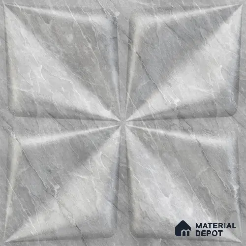 White Bloom PVC Matte Finish 3D Wall Panel | 20 in x 20 in | White Marble - 15 mm | Suitable for Dining, Feature Wall & TV Unit | Width is Subjected to 5% Variation