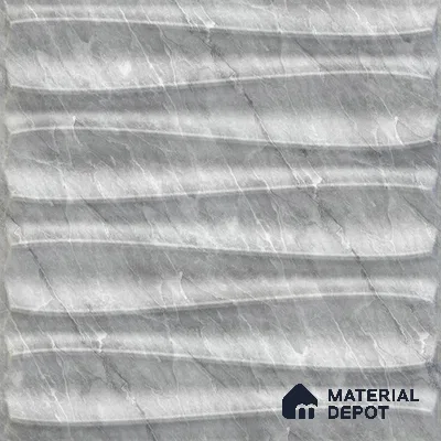 White Dune PVC Matte Finish 3D Wall Panel | 20 in x 20 in | White Marble - 15 mm | Suitable for Dining, Feature Wall & TV Unit | Width is Subjected to 5% Variation