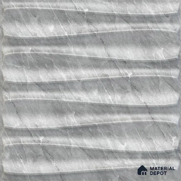 White Dune PVC Matte Finish 3D Wall Panel | 20 in x 20 in | White Marble - 15 mm | Suitable for Dining, Feature Wall & TV Unit | Width is Subjected to 5% Variation