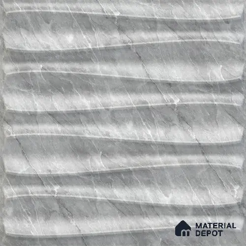 White Dune PVC Matte Finish 3D Wall Panel | 20 in x 20 in | White Marble - 15 mm | Suitable for Dining, Feature Wall & TV Unit | Width is Subjected to 5% Variation