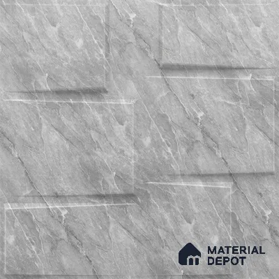 White Stream PVC Matte Finish 3D Wall Panel | 20 in x 20 in | White Marble - 15 mm | Suitable for Dining, Feature Wall & TV Unit | Width is Subjected to 5% Variation