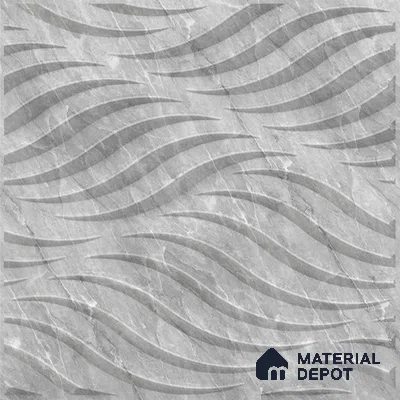 White Swirl PVC Matte Finish 3D Wall Panel | 20 in x 20 in | White Marble - 15 mm | Suitable for Dining, Feature Wall & TV Unit | Width is Subjected to 5% Variation