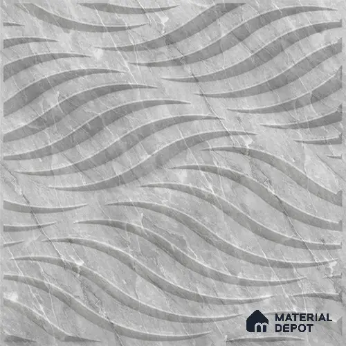 White Swirl PVC Matte Finish 3D Wall Panel | 20 in x 20 in | White Marble - 15 mm | Suitable for Dining, Feature Wall & TV Unit | Width is Subjected to 5% Variation