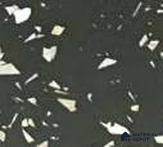 Black Terrazzo Look 1006 SM 8 ft x 4 ft High Gloss Finish Decorative Laminate - 1 mm | Suitable for TV Unit, Wardrobe, Kitchen Cabinets