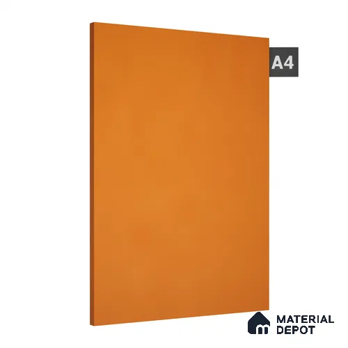 Orange Solid Colors Look 1025 PHG 8 ft x 4 ft High Gloss Finish Decorative Laminate - 1 mm | Suitable for Living Room, Kitchen, Office